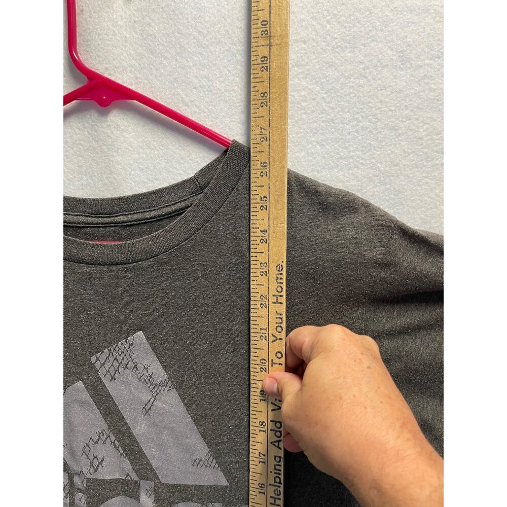 Adidas Grey Tee Short Sleeve Size 12/16 Crew Neck T Shirt - Picture 4 of 9